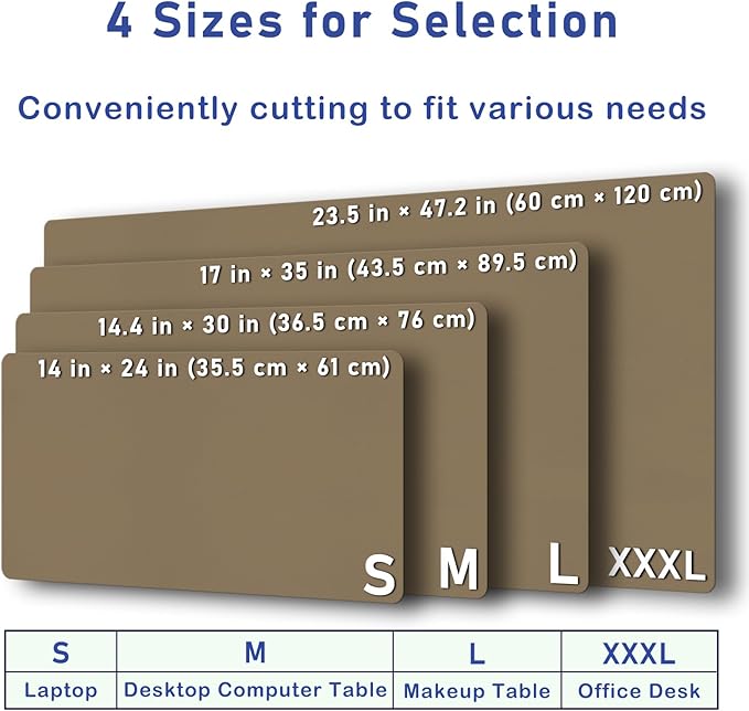 Boutilon Leather Desk Pad 35" x 17", Non-Slip, Waterproof PU Leather, Dark Apricot