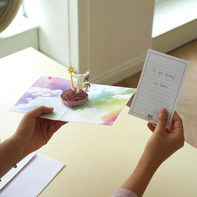 Funny Birthday Card | 3D Pop Up Cards of Colorful Unicorn Dancing on Pole | 30th, 40th Birthday Cards for Women | Promotion, Retirement Card for Coworker, Boss | Bday Greeting for Sister, Friend, BFF