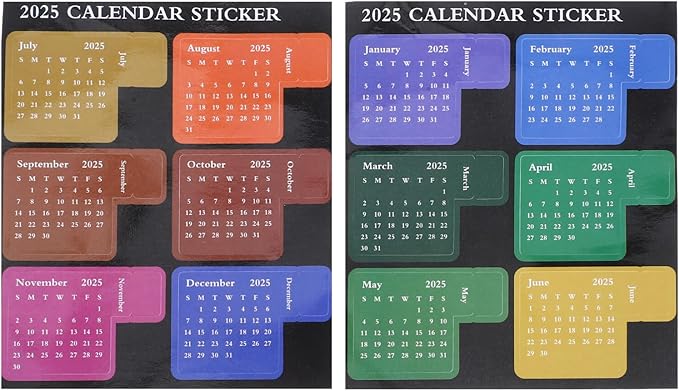 NUOBESTY 2025 Calendar Stickers Monthly Index Tabs Planner Adhesive Divider 1-12 Month Labels Page Marker Weekly Planner Stickers Adhesive Notepad Indexes Stickers for Planner Notebook