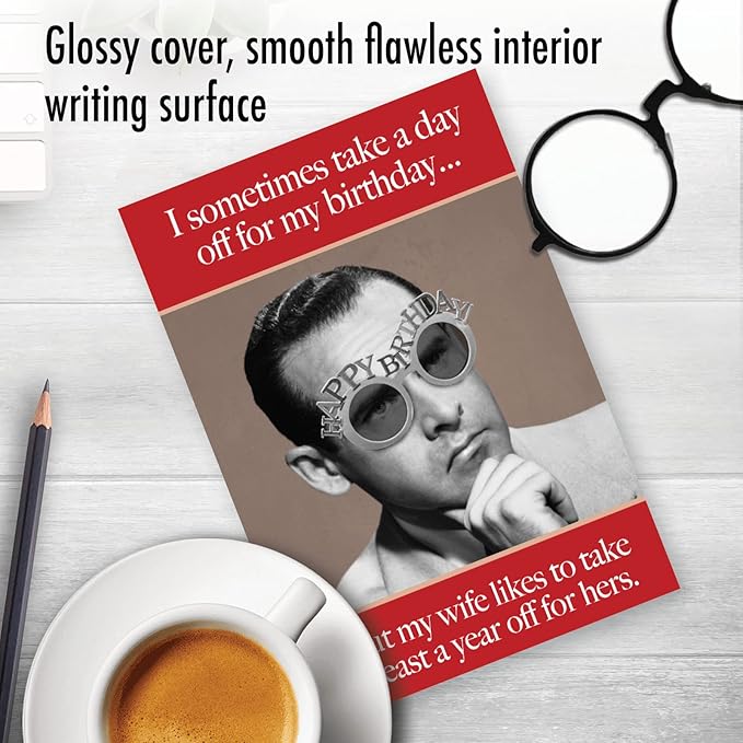 NobleWorks - Funny Birthday Greeting Card with 5 x 7 Inch Envelope (1 Card) Bday Day Off C8220BDG