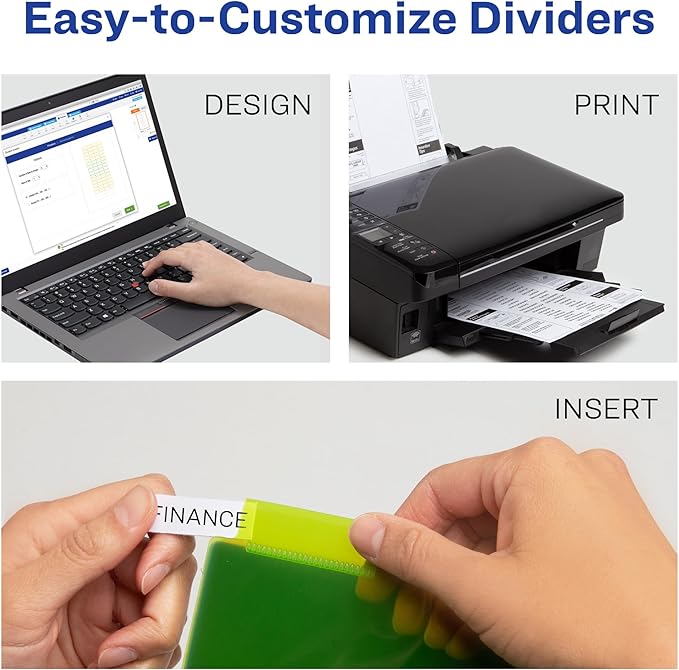 Avery Dividers for 3 Ring Binders, 5-Tab Sets, Two-Pocket Plastic Binder Dividers with Tabs, Multicolor, 24 Sets (11906)