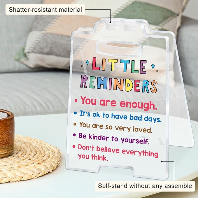 Women Office Workspace Cubicle Decor Office Desk Accessories Teacher Counselor Office Essential Little Reminders You Are Enough Mental Health Coworker Associates Christmas Inspirational Gift Clear