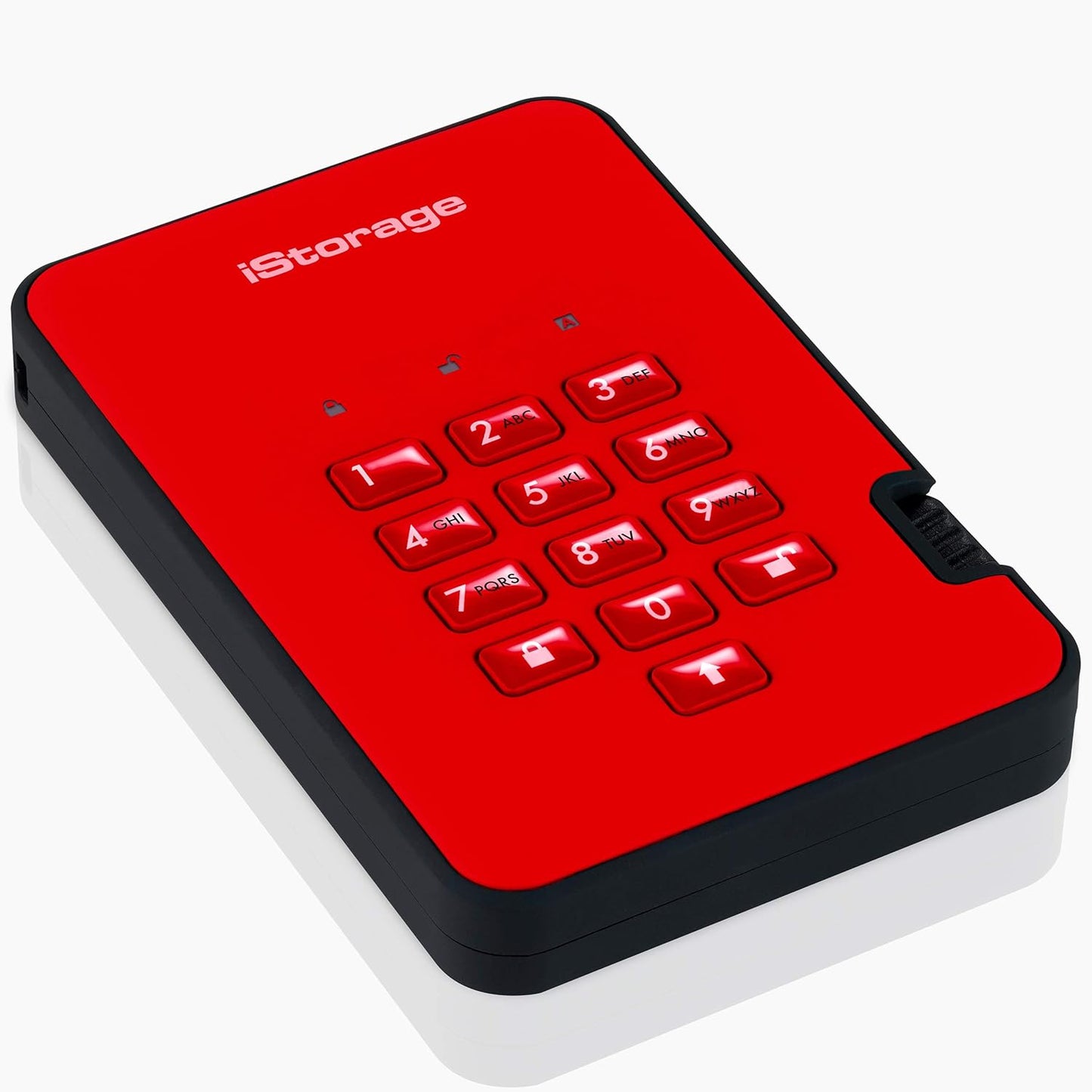 iStorage diskAshur2 HDD 4TB Red | Secure portable hard drive | Password protected | Dust & water resistant | Hardware Encryption