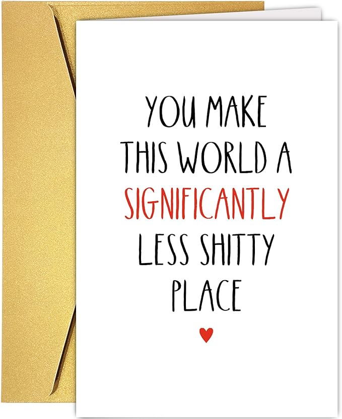 Supoeguk Funny Birthday Card for Best Friend, Bestie Birthday Card, Thank You Card for Him Her, Thinking of You Card, You Make The World Better