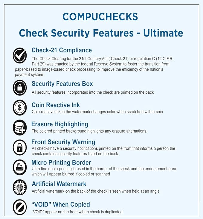 Compuchecks Check on Top Blank Check Paper - 500 Pack, Quick-Books & Laser Printer Compatible - Security Business Checks with Voucher - 8.5" x 11" Burgundy Diamond