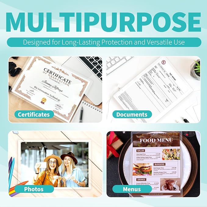 Binditek 400 Pack 3 Mil Thermal Laminating Pouches, 9x11.5 Inches Laminating Sheets, for Letter Size, Ultra Clear, Glossy, Hold 8.5x11 Inches, Heat Seal, School Office Supplies