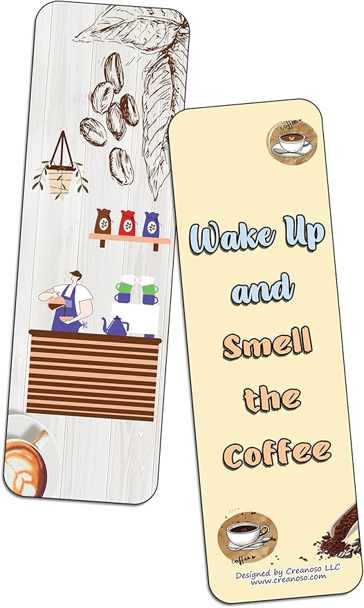 Creanoso Funny Barista Quotes Bookmarks (5-Sets X 6 Cards) – Daily Inspirational Card Set – Interesting Book Page Clippers – Great Gifts for Adults and Professionals