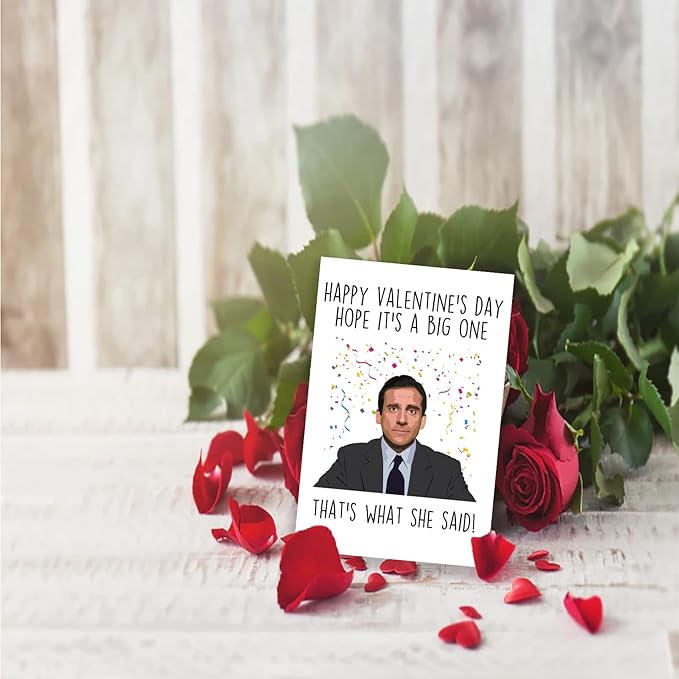 Huameigf Sweet The Office Michael Scott Themed Valentine's Day Card for TV Show Fans, Friends