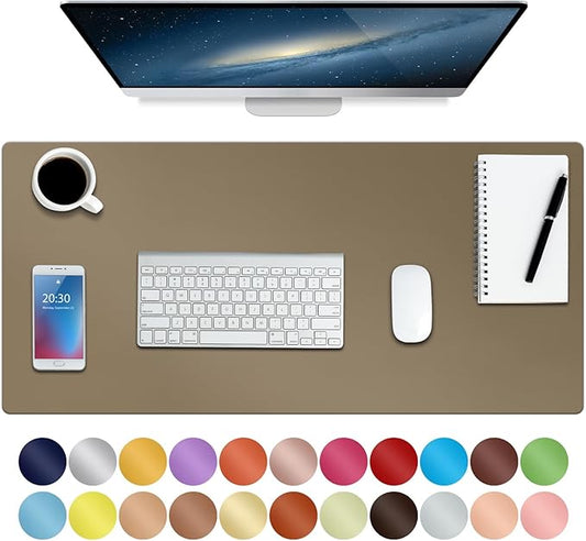 Boutilon Leather Desk Pad 30" x14",Non-Slip Mouse Pad,Office Desk Mat,Waterprooft PU Leather Desk Blotter,Desk Pad Protector,Desk Writing Pad for Home Office Decor (M-Dark Apricot)