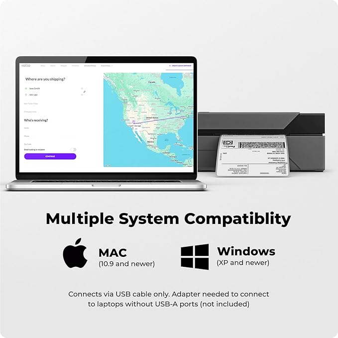 Rollo USB Shipping Label Printer - Commercial Grade Thermal Label Printer for Shipping Packages - High Speed Direct Thermal 4x6 Label Printer