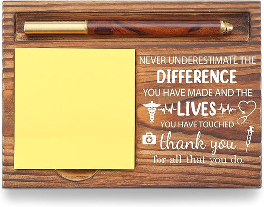 Therapist Doctor Medical Nurse Gift Sticky Note Holder, Thank You Appreciation Gifts for Nurse Therapy, Farewell Med School Graduation Gift Desk Self-Stick Note Pad Holders TZP44