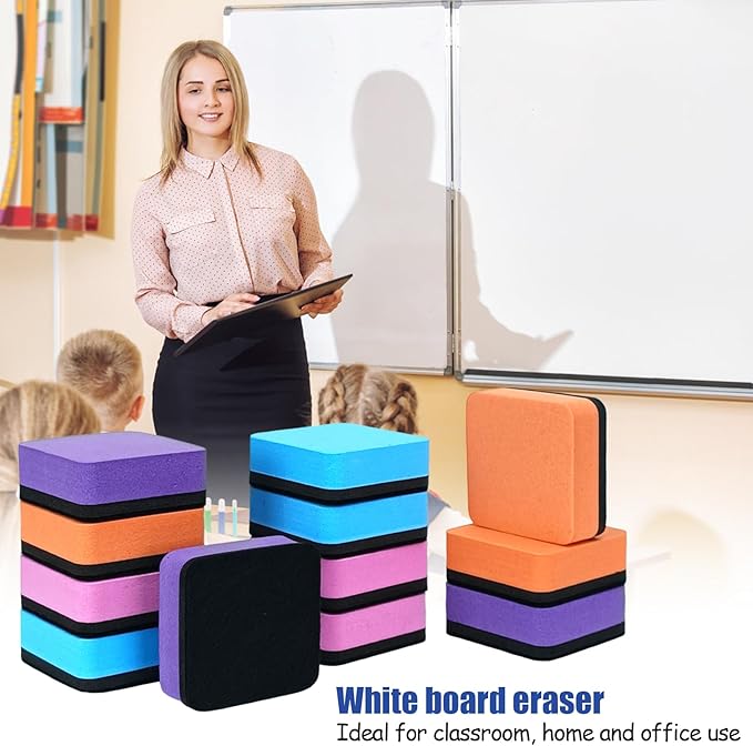 Magnetic Whiteboard Eraser,12 Pcs Mini Dry Erase Erasers,Whiteboard Eraser for Classroom, Home, and Office