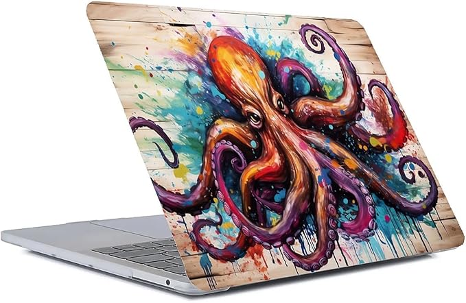 Compatible with 13.3 Inch MacBook Air A1466/A1369, Colourful Octopus Hard Plastic Shell Cover Case