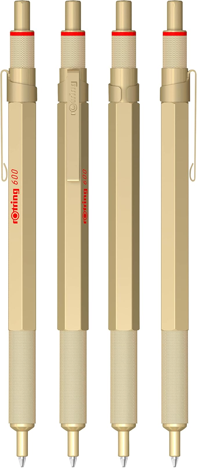 Rotring 600 Metallic Ballpoint Pen Medium Point Black Ink Gold Barrel Refillable 1 Count