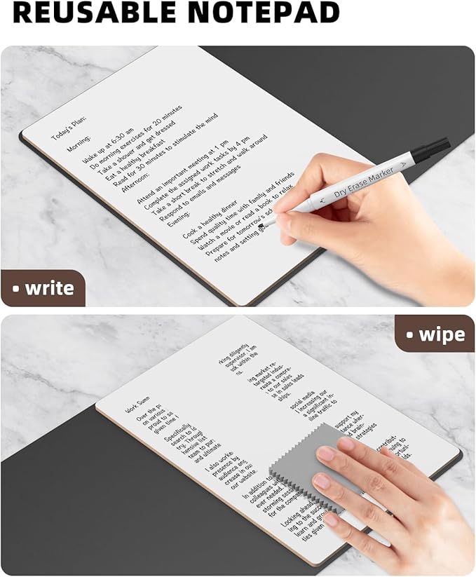 Small Dry Erase Board with Stand for Desk, Portable Reusable Desktop Notepad, 9.5 * 6.6in Memo White Board,Office Home Supplies Desk Accessories MH770 (Rose)