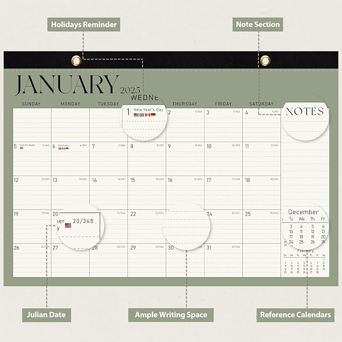 Desk Calendar 2025, January 2025 to June 2026, 18 Months, Large Size 17" x 12" Desktop/Wall Monthly Calendar with To Do List, Personal Desk Calendar Planner for Home, School, Office