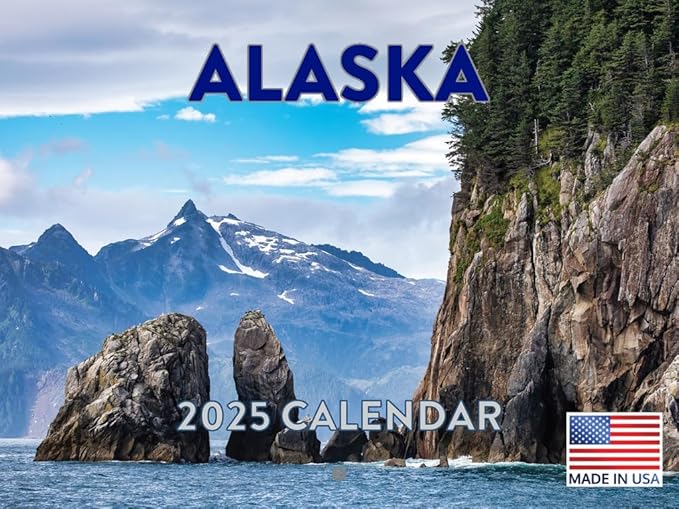 Alaska Calendar 2025 Alaskan Monthly Wall Calender 12 Month | American Made In The USA