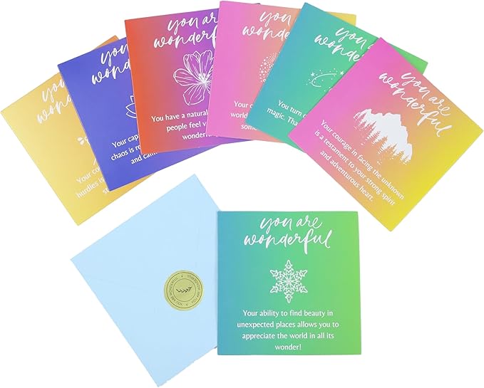 Dessie You Are Wonderful Cards - 60 Unique Mini Encouragement Cards with Inspirational Messages. Employee Appreciation Gifts. Teacher Appreciation Gifts in Bulk. Positive Affirmation Cards