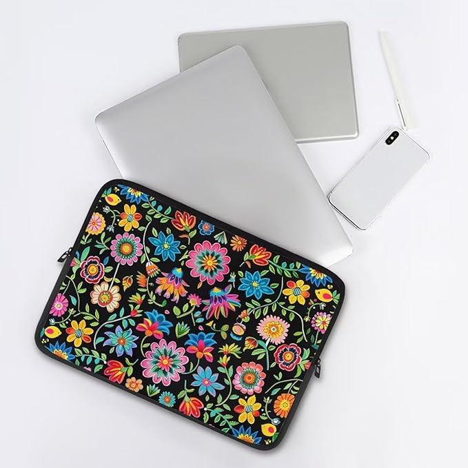 Colorful Flower Lap Top Case for Women Girls 10 inch Laptop Sleeve Portable Computer Sleeve Bag Portable Laptop Protector with Multiple Uses Ideal Gifts for Women Girls Tablet Bag
