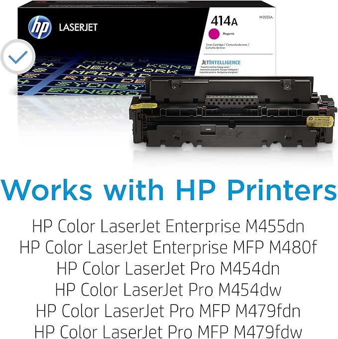 HP 414A Magenta Toner Cartridge | Works with HP Color LaserJet Enterprise M455dn, MFP M480f; HP Color LaserJet Pro M454 Series, HP Color LaserJet Pro MFP M479 Series | W2023A