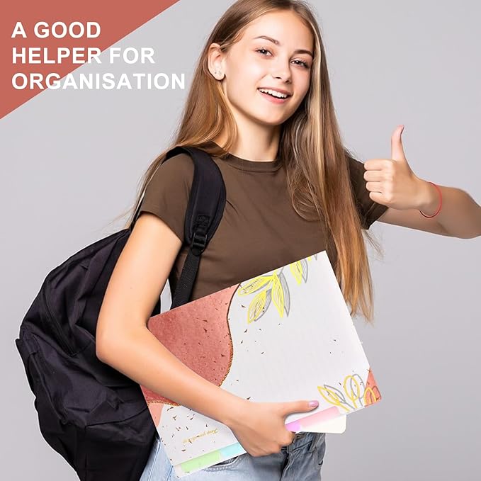 Ddaowanx Expanding File Folder, Letter A4 Size Accordion Plastic File Organizer, 5 Pocket Folders for Documents, Aesthetic Folder with Labels, Paper Organizer for School Office (Bohemian Printed 2)