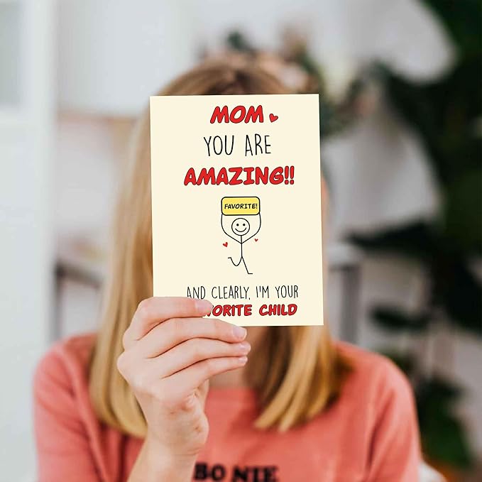 Cheerin Mother's Day Card - Funny and Sweet Mother's Day Card for Mom - Cute and Humorous from Son or Daughter - Gift for Mommy or Grandma