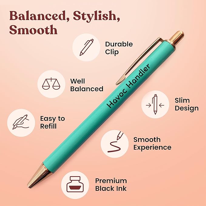 MESMOS 3pk Fancy Pen Set, Chaos Coordinator Gifts for Women, Boss Gifts for Women, Office Manager Gifts, Gifts for Boss Female, Leadership and Supervisor Gifts, Funs with Funny Sayings for Adults