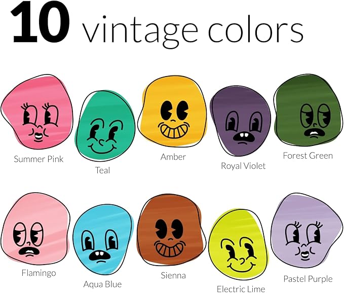 Vintage Liquid Chalk Markers for Chalkboard Signs, Blackboard, Window, Label, Bistro, Glass, Car - 10 Pack, 1mm