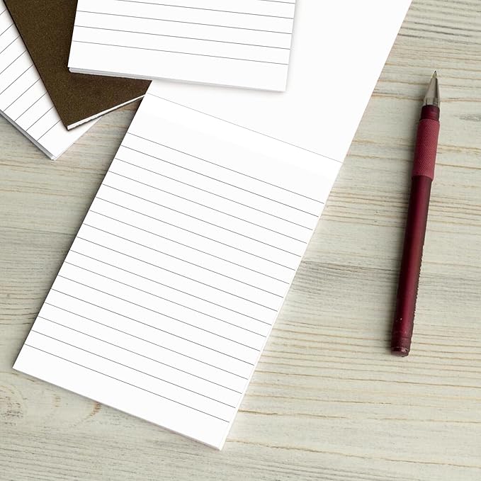 6 Pcs Perforated Note Pads College Ruled - 4" x 6" Inch Writing Notepad for Daily Planning - Perforated Small Notepads with 31 Sheets per Pad - Ruled Papers