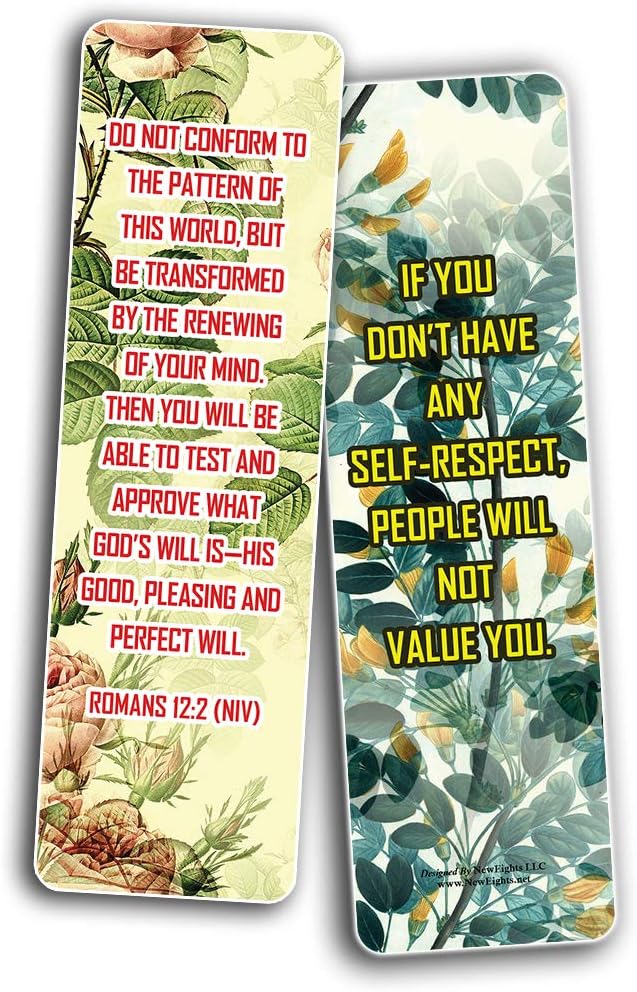 NewEights Famous Verses and Quotes on Respect (12-Pack) – Daily Motivational Card Set – Collection Set Book Page Clippers – Ideal for Church Events