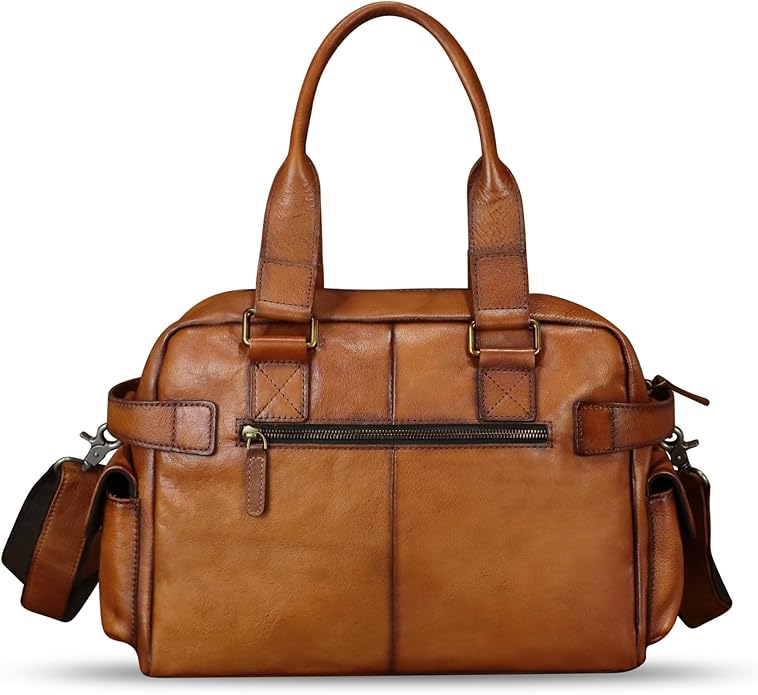 Genuine Leather Purses and Handbags for Men and Women Vintage Real Leather Messenger Bag Shoulder Briefcase Satchel Purse