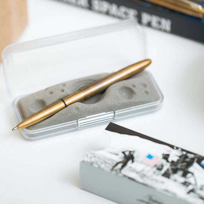 Fisher Space Pen Brass Alloy Bullet Space Pen, Ballpoint, Polished Brass, Black Ink, Gift Box