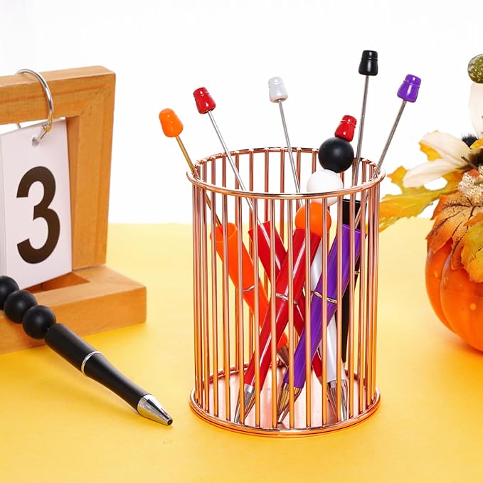 jiebor 30Pcs Beadable Pens Plastic Bead Pen Black Ink Ballpoint Pens Diy Pens Cute Cool Pens for Halloween Kids Girls Students Teacher Bridal Graduation Gift Office School Supplies