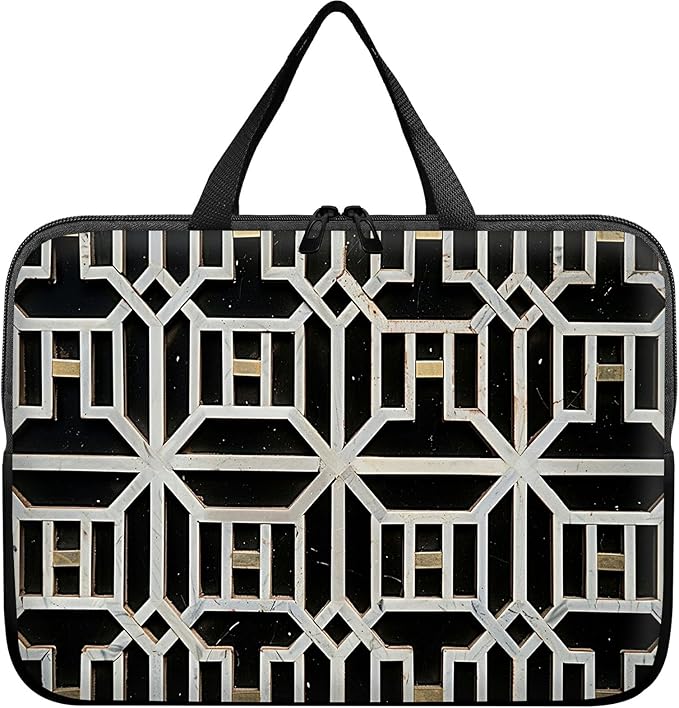 Universal Laptop Sleeve Tablet Case 12 inch, Vintage Geometrics Slim Carrying Case Durable Handbag Travel Laptop Bag for Surface Pro 9 8 7/Laptop Go 2 3, MacBook Air 11/12
