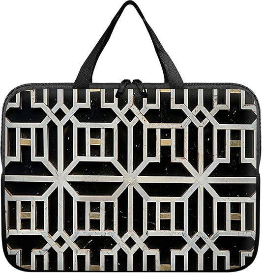 Universal Laptop Sleeve Tablet Case 12 inch, Vintage Geometrics Slim Carrying Case Durable Handbag Travel Laptop Bag for Surface Pro 9 8 7/Laptop Go 2 3, MacBook Air 11/12