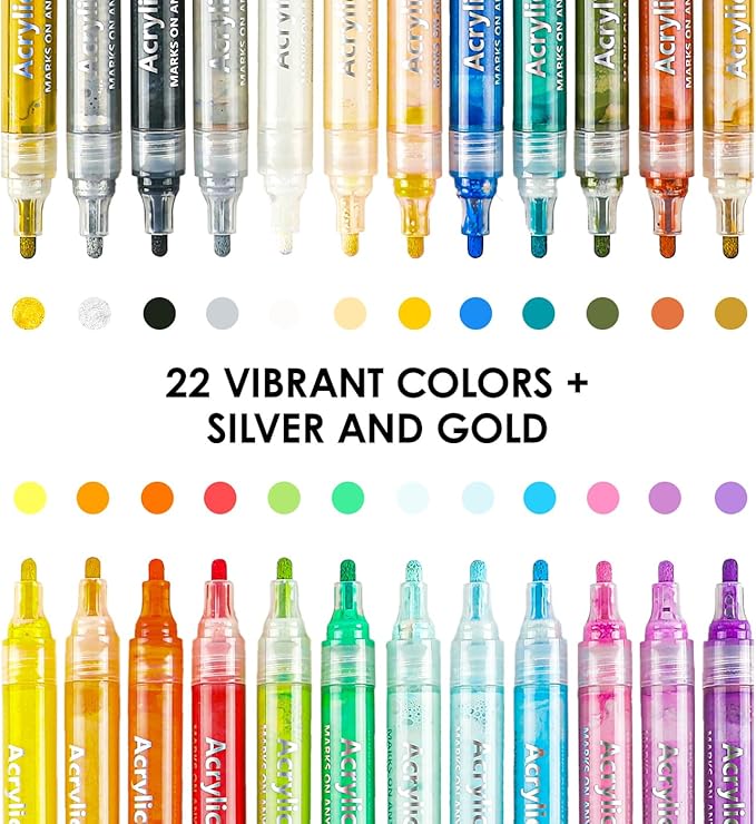 Grabe Medium 24-Piece Acrylic Chisel Tip Marking Pen Set In Macaron Colors