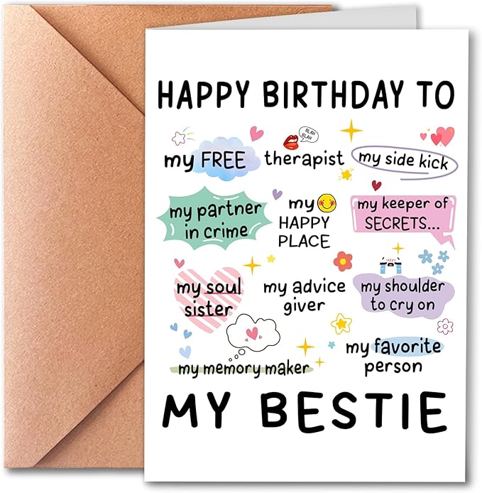 Funny Birthday Card for Sisters, Bestie, Friendship Cards, Best Friend Birthday Card, Niece Birthday Cards