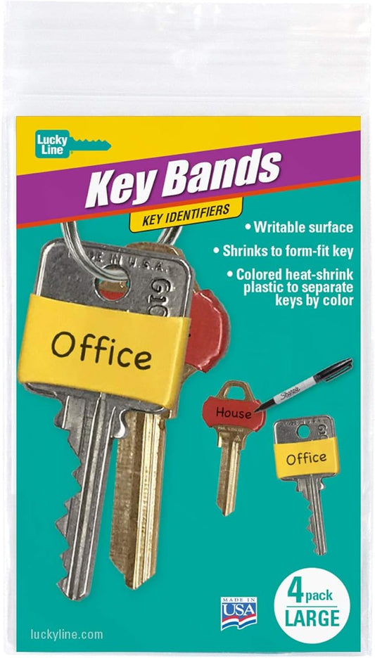 Lucky Line Colorful Key Bands - Key Identifiers Large 4 Pack (17204)