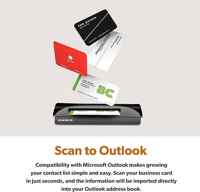 Ambir PS667 Card Scanner with Business Card Software