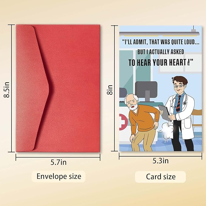 Funny Birthday Card for Him, Old Age Birthday Gift for Dad Husband Grandfather, Fathers Day Card for Man, Birthday Gift Idea for 50th, 60th, 70th, Hear Your Fart