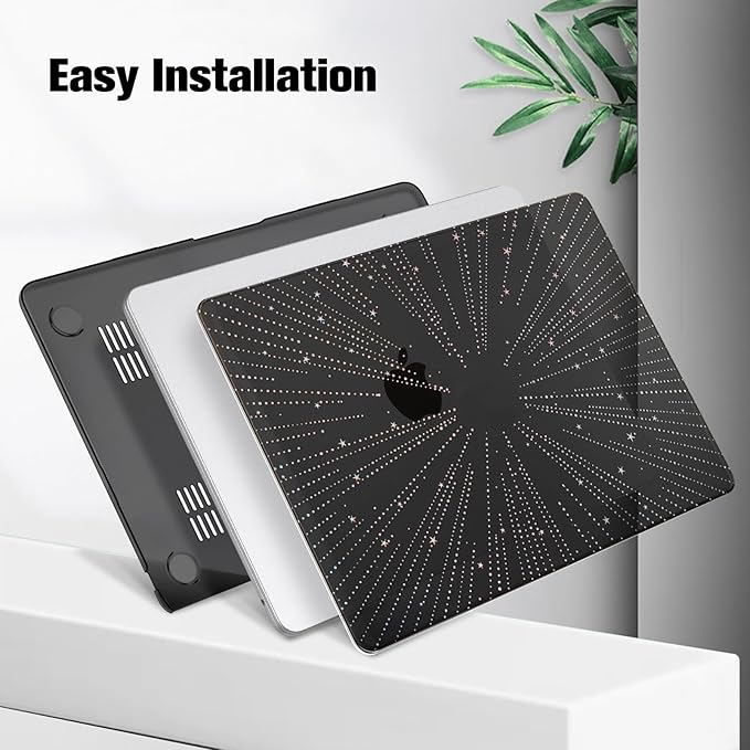 Fintie Case for MacBook Air 13.6 Inch A3113 A2681 (2022 2023 2024 Release) - Snap On Hard Shell Cover for MacBook Air 13.6" M2 M3 Chip with Liquid Retina Display and Touch ID (Meteor-Black)