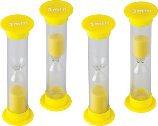 Teacher Created Resources 3 Minute Small Sand Timer (20661),Yellow