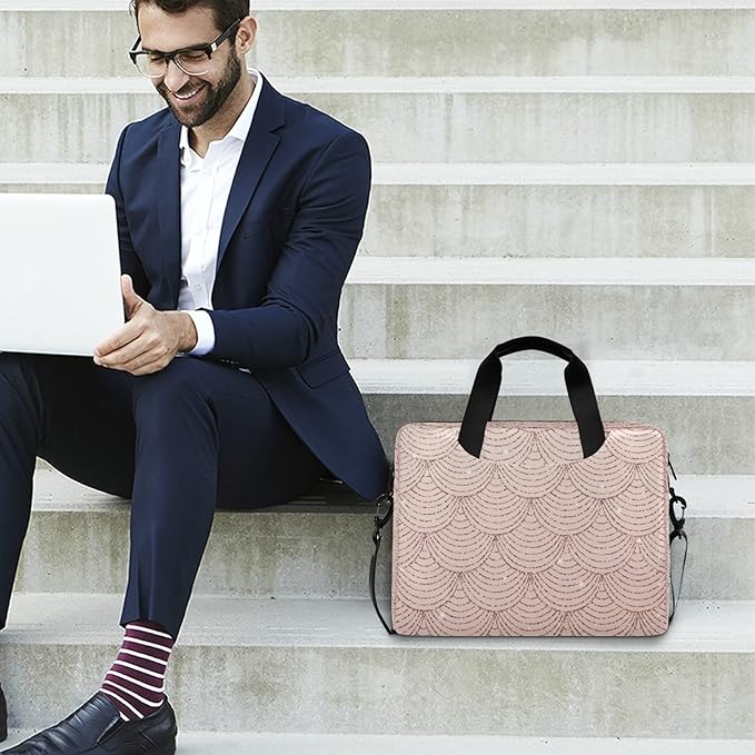 ALAZA Rose Gold Glitter Mermaid Scales Laptop Messenger Bag Case Sleeve Briefcase Women, Multi02