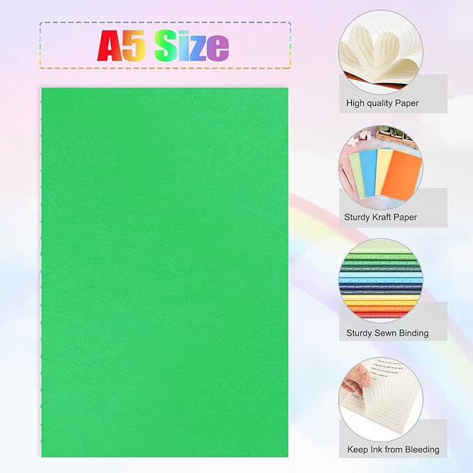 EOOUT 36pcs 12 Colors Journals Notebooks in Bulk, Ruled Lined Journals for Writing, 5.5" X 8.5", 60 Pages, for Kids, Office School Supplies, Gifts