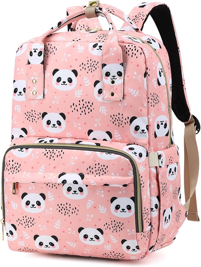 Panda Laptop Backpack College Bookbag School Backpack for Women Girls, Travel Backpack 15.6 Inch Computer Backpacks (Pink)