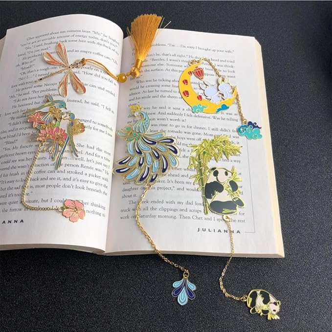 Bookmarks for Book Lovers Book Marks for Reading Women Birthday Graduation Christmas Gifts for Her Cute Metal Bookmark Book Markers Stocking Stuffers for Teens (Panda)