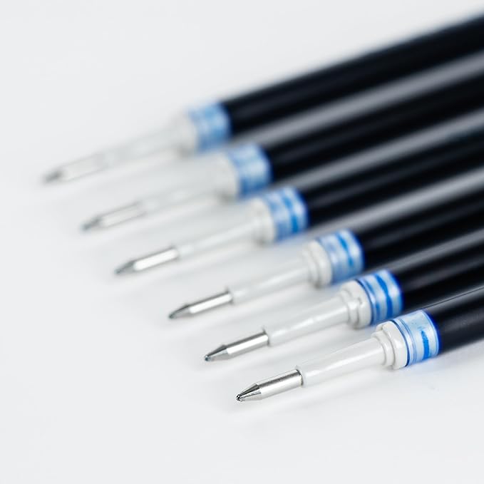 Pentel Refill Ink - For EnerGel Gel Pen, 0.7mm Metal Tip, Medium, Blue Ink, Pack of 6 Refills(LR7-6C)