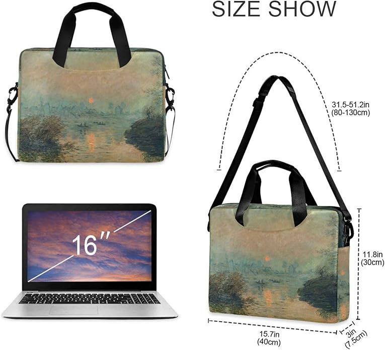WIHVE Laptop Shoulder Bag 15 14 13inch Laptop Case Bag for Women Men