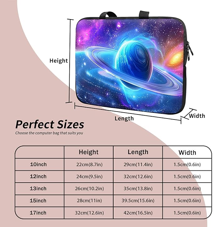 Universal Tablet Laptop Sleeve Case 10 inch, Cosmic Planet Slim Carrying Case Durable Handbag Travel Laptop Bag for 7 to 10-inch Laptops/Notebook/Kids Tablet/ipad/eBook Readers
