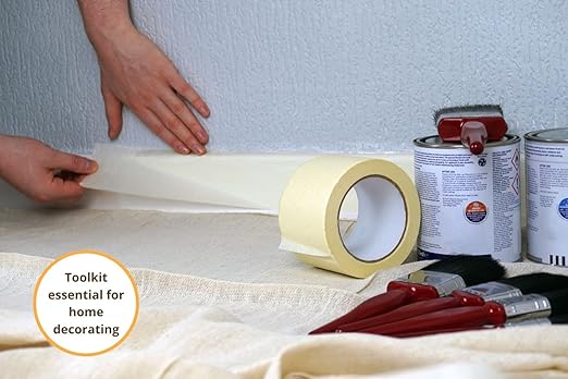 GTSE Masking Tape, 1 Roll, 1 inch x 55 Yards (164 ft), Multi-Surface Adhesive Painting Tape, Perfect for Painting, Home, Office, School, Art, Crafts, Glass, Vinyl